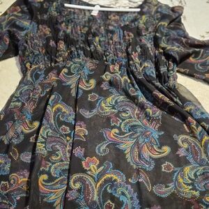 Colorful Paisley Print Sheer Tunic